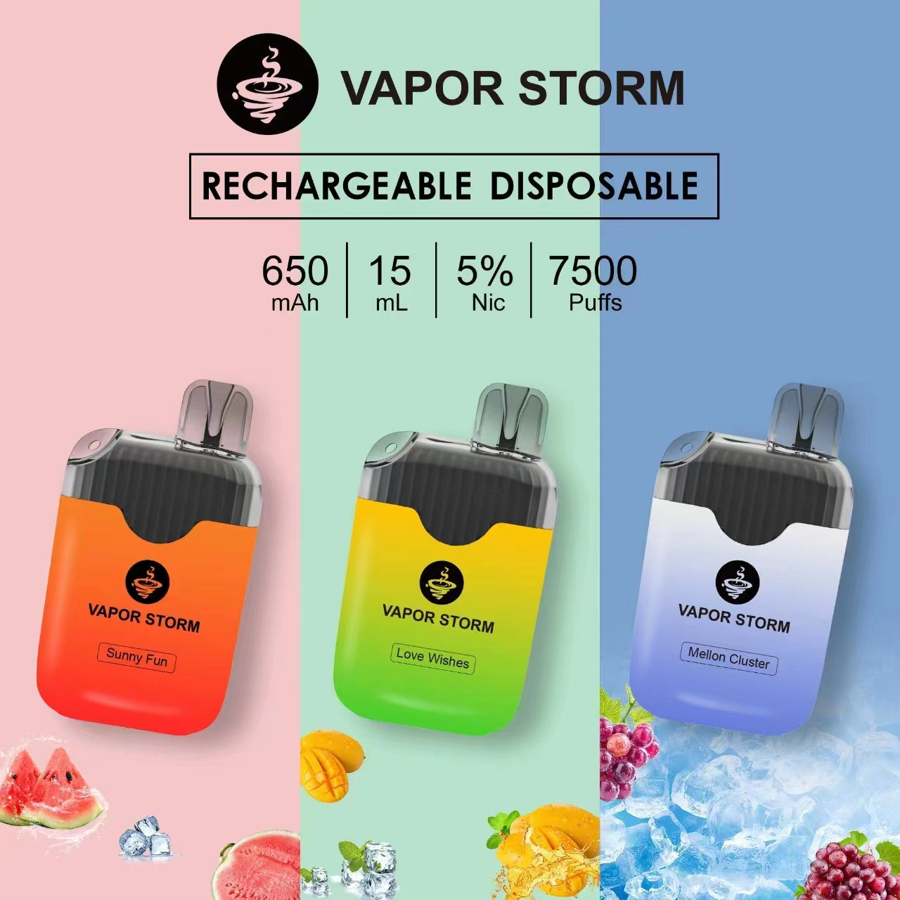 VAPOR STORM 風暴7500口 拋棄式 可充電